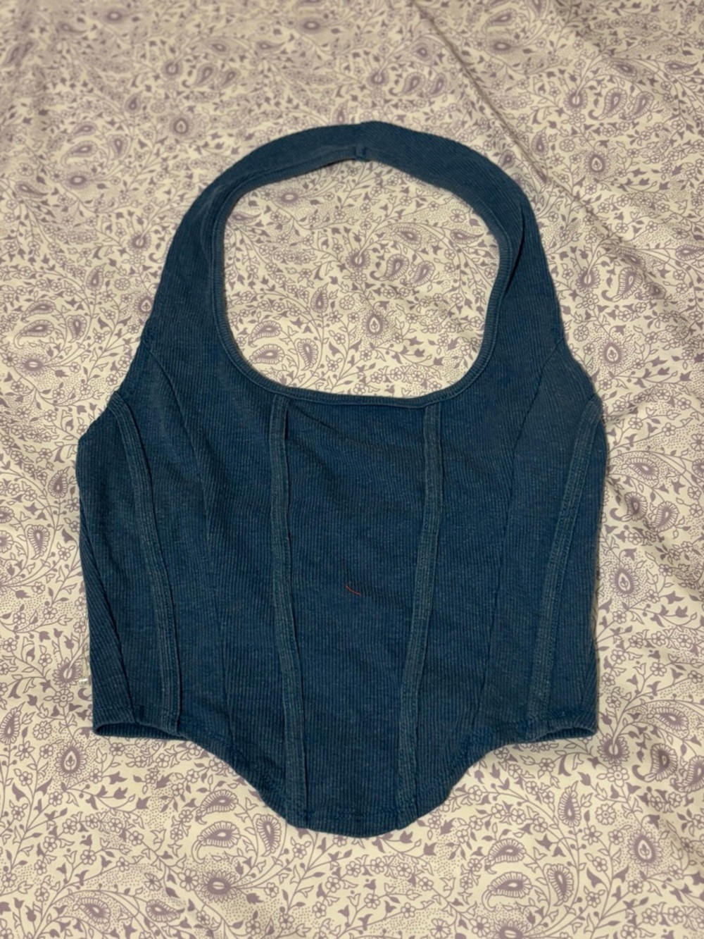 blue halter top